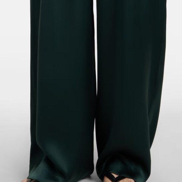 Silk Pants High Rise Emerald