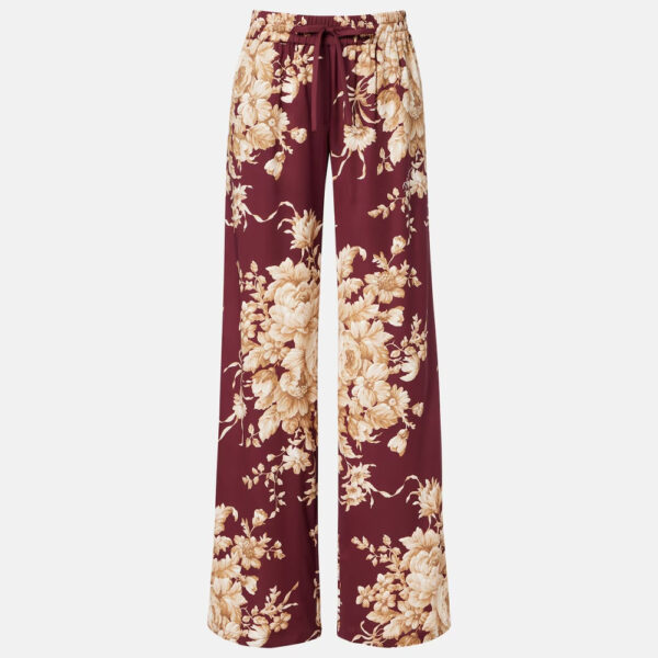 Silk Pants High Rise Floral