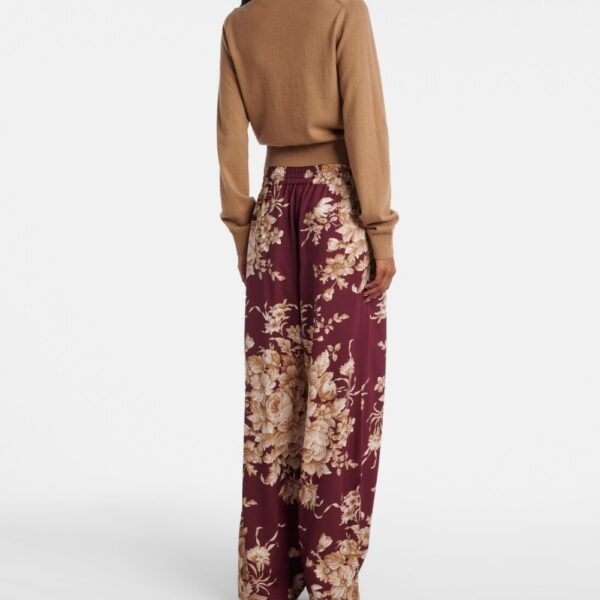 Silk Pants High Rise Floral