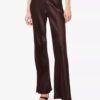 Silk Pants Straight Leg Coffee Silk Pants Straight Leg Coffee