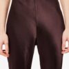 Silk Pants Straight Leg Coffee Silk Pants Straight Leg Coffee