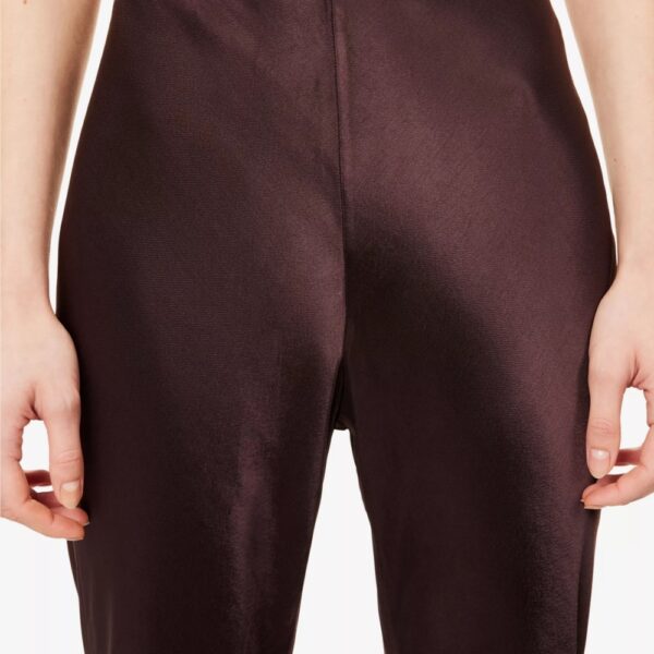 Silk Pants Straight Leg Coffee Silk Pants Straight Leg Coffee