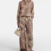 Silk Pants Straight Leg Floral Silk Pants Straight Leg Floral