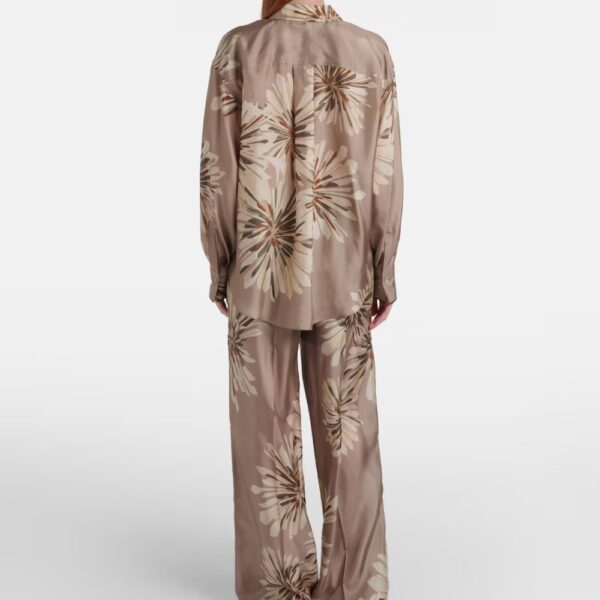 Silk Pants Straight Leg Floral Silk Pants Straight Leg Floral