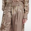 Silk Pants Straight Leg Floral Silk Pants Straight Leg Floral