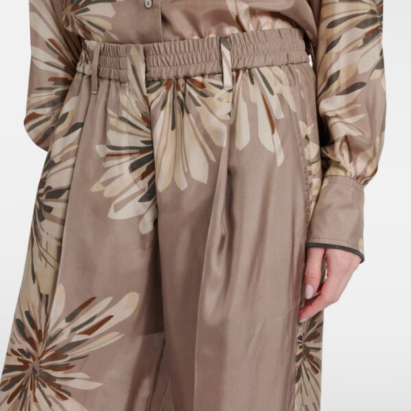 Silk Pants Straight Leg Floral Silk Pants Straight Leg Floral