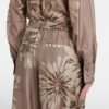 Silk Pants Straight Leg Floral Silk Pants Straight Leg Floral