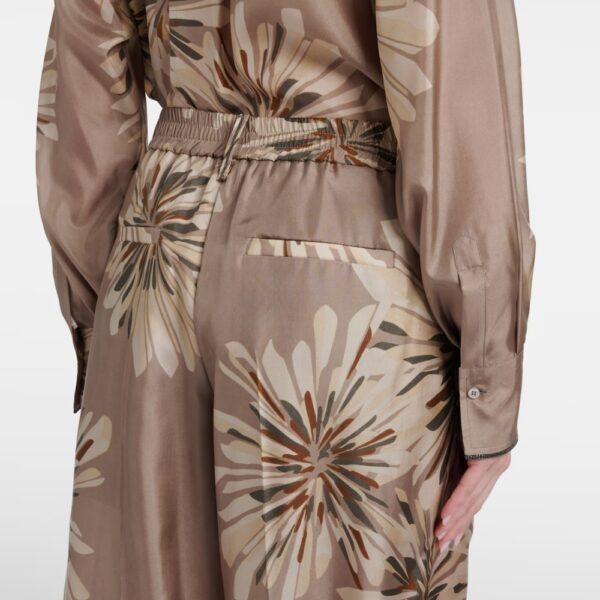 Silk Pants Straight Leg Floral Silk Pants Straight Leg Floral