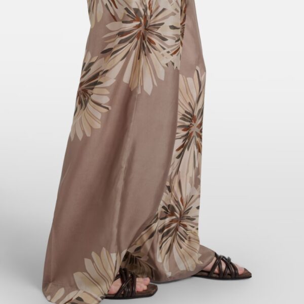 Silk Pants Straight Leg Floral Silk Pants Straight Leg Floral