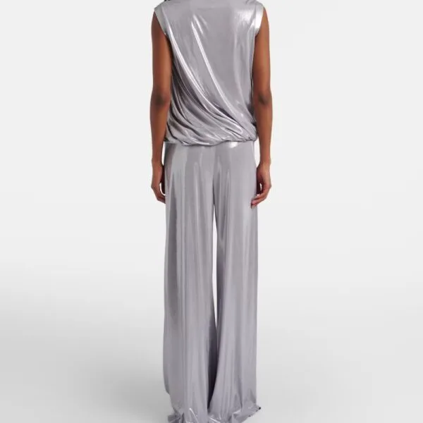 Silk Pants Straight Leg Silver Silk Pants Straight Leg Silver