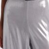 Pantaloni di seta a gamba dritta Argento Pantaloni di seta a gamba dritta Argento