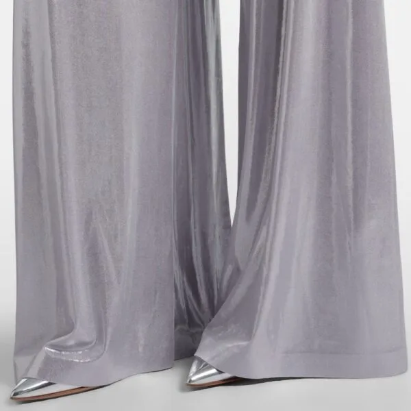 Silk Pants Straight Leg Silver Silk Pants Straight Leg Silver
