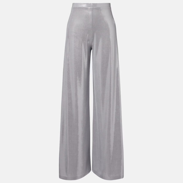 Pantaloni di seta a gamba dritta Argento Pantaloni di seta a gamba dritta Argento