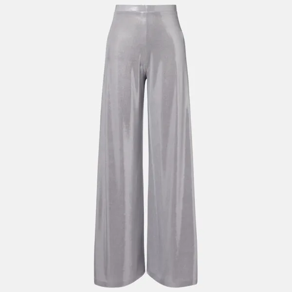 Silk Pants Straight Leg Silver Silk Pants Straight Leg Silver