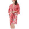 Silk Robe Piped Floral Silk Robe Piped Floral