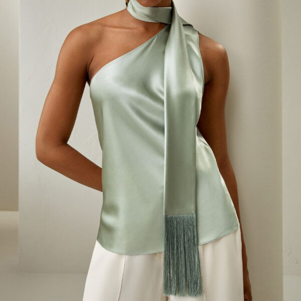 Silk Scarf Double Sided Sage