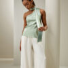 Silk Scarf Double Sided Sage