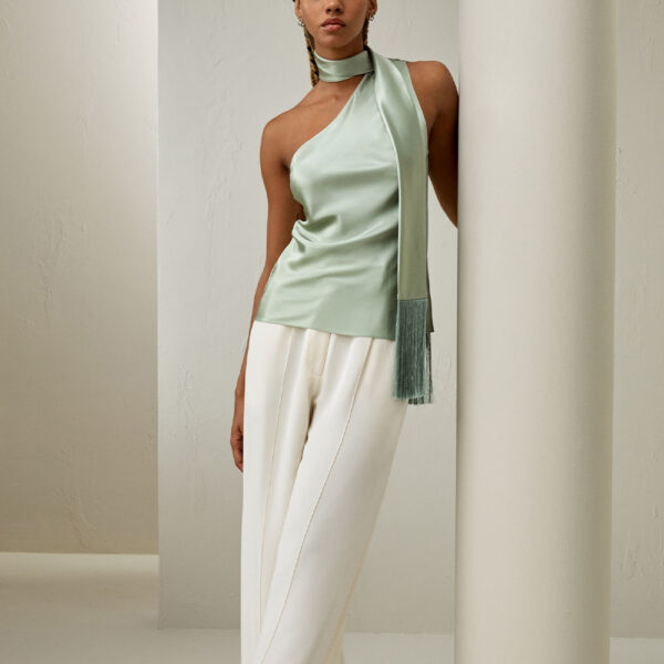 Silk Scarf Double Sided Sage