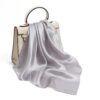 Silk Scarf Double Sided Silver