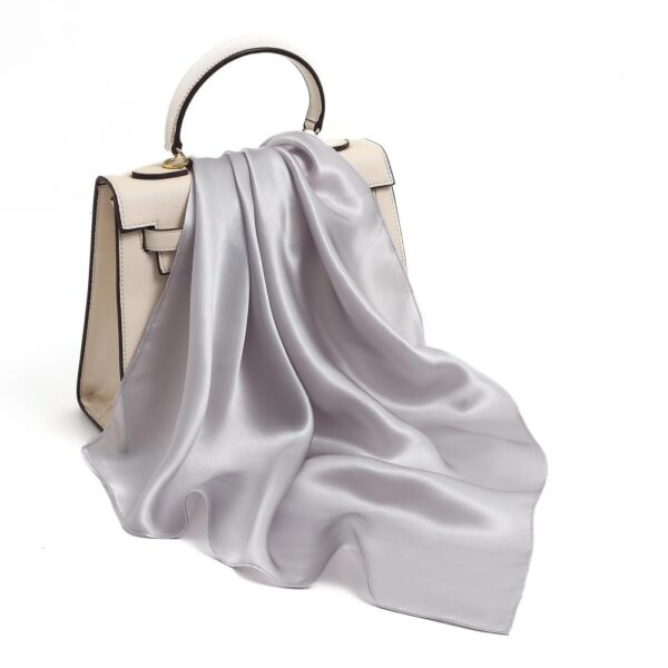 Silk Scarf Double Sided Silver