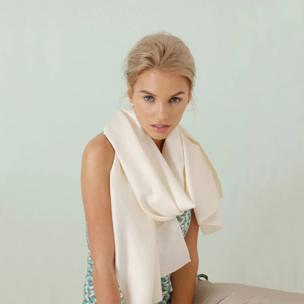 Silk Scarf Hand Rolled Ivory Silk Scarf Hand Rolled Ivory