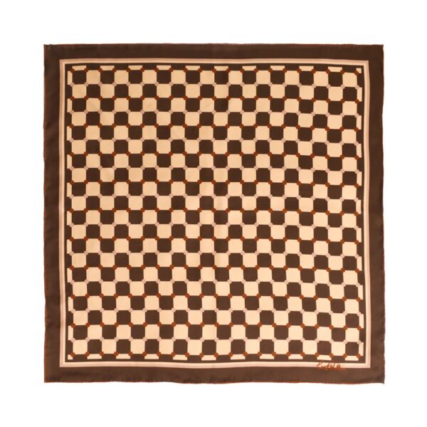 Silk Scarf Square Coffee Silk Scarf Square Coffee