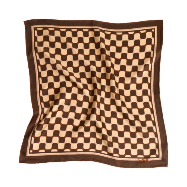 Silk Scarf Square Coffee Silk Scarf Square Coffee