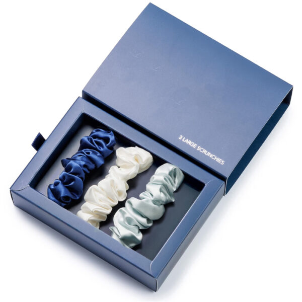 Silk Scrunchie Gift Box Navy