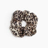 Scrunchie di seta increspato leopardato