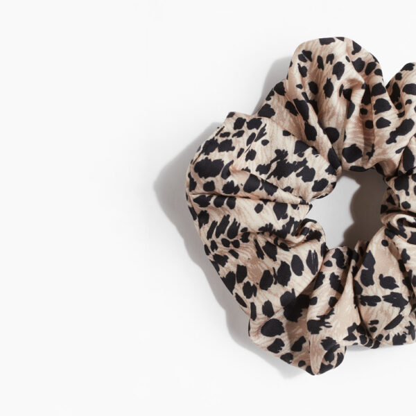 Silk Scrunchie Ruffled Leopard