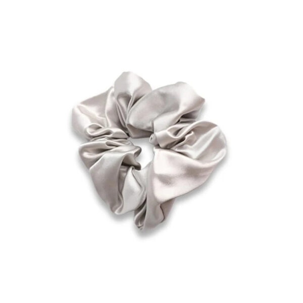 Silk Scrunchie Seamless Silver