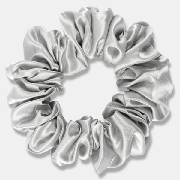 Silk Scrunchie Seamless Silver