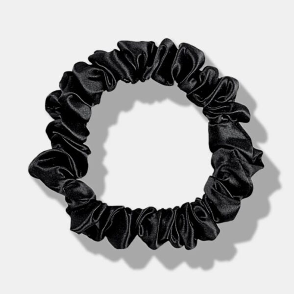 Silk Scrunchie Skinny Black