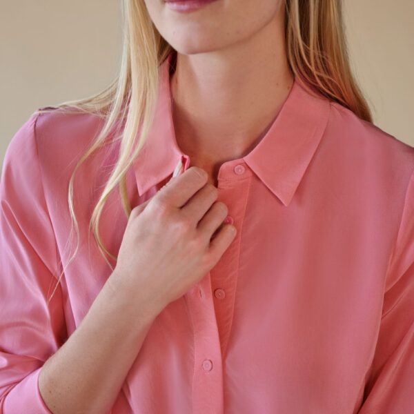 Silk Shirt Relaxed Fit Blush
