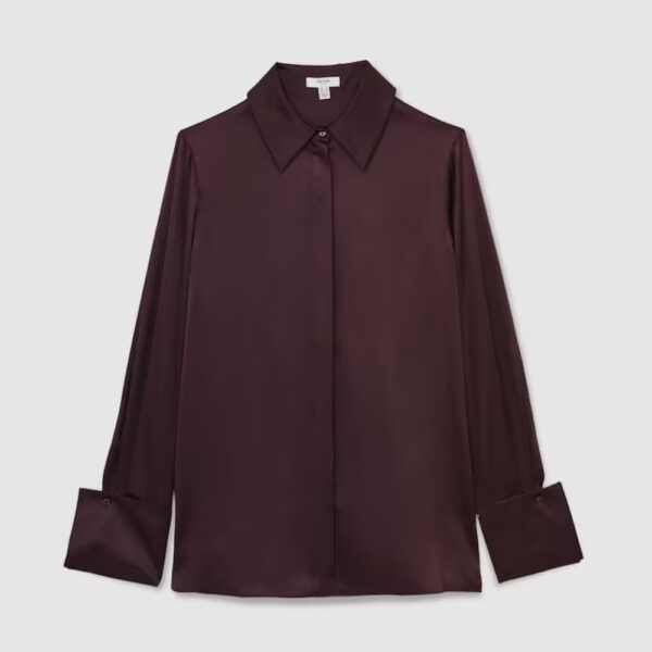 Silk Shirt Relaxed Fit Wine