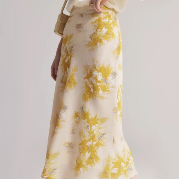 Falda de seda Maxi Floral Falda de seda Maxi Floral