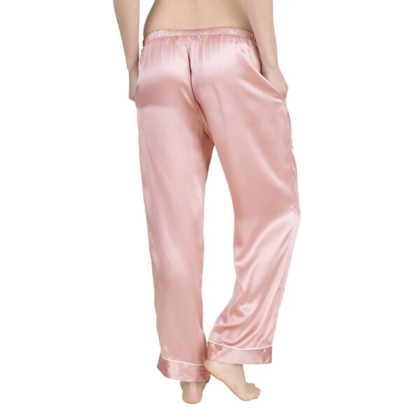 Pantaloni da notte in seta Vita elastica Rosa