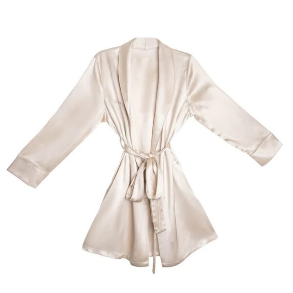 Silk Sleep Shirt Piped Pearl Supplier