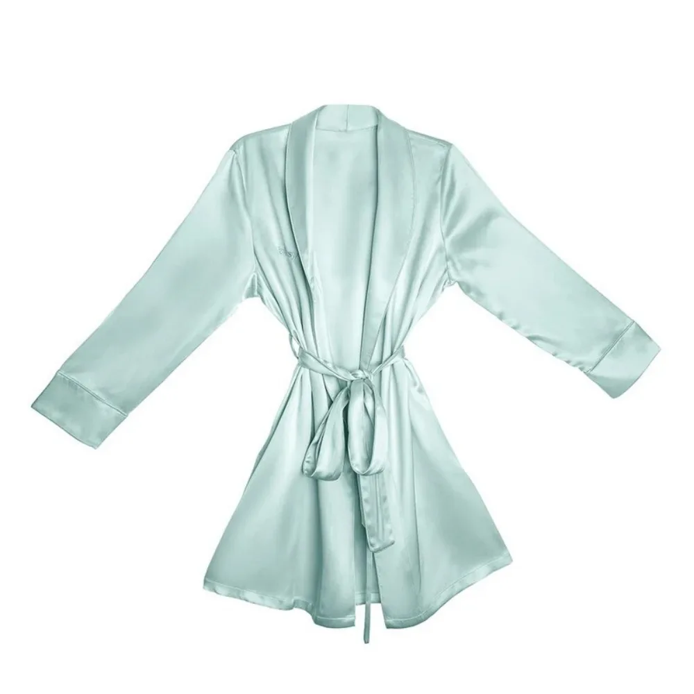 Silk Sleep Shirt Pocketed Sage