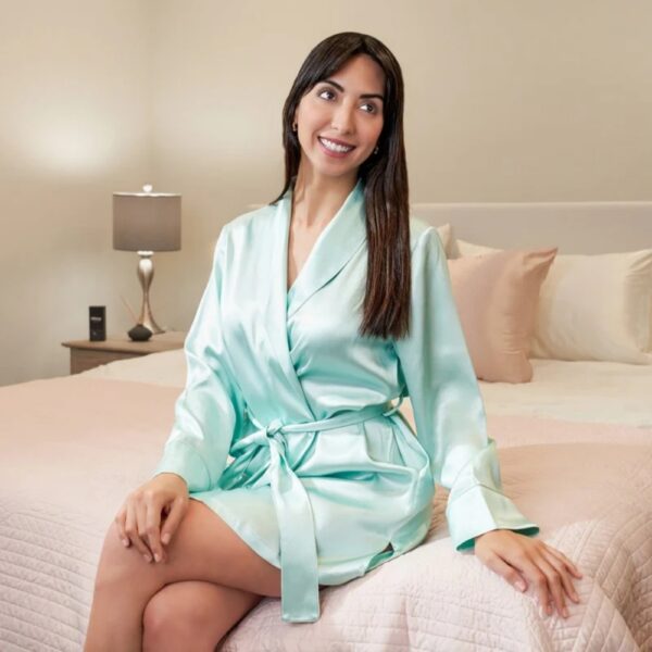 Silk Sleep Shirt Pocketed Sage Silk Sleep Shirt Pocketed Sage