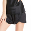 Silk Sleep Shorts Piped Black