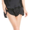Silk Sleep Shorts Piped Black