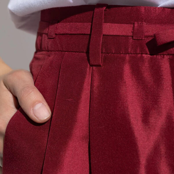 Seidenschlafshorts Paspelierter Wein