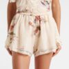 Silk Sleep Shorts Wide Leg Floral