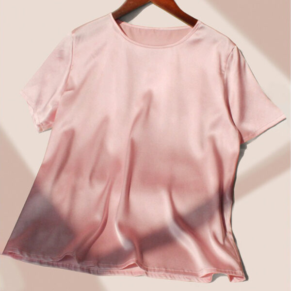 Silk T-Shirt Crew Neck Lilac Supplier