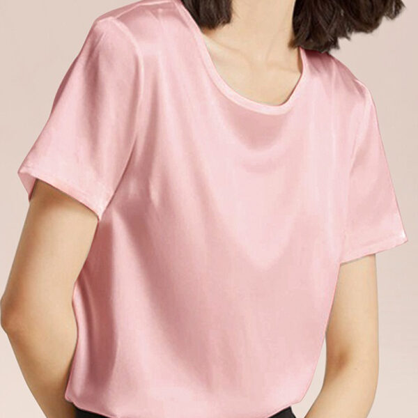 Silk T-Shirt Crew Neck Lilac Supplier
