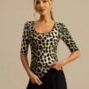Silk T-Shirt Sandwashed Leopard