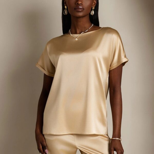 Silk T-Shirt Sandwashed Pearl
