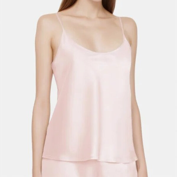 Canotta in seta taglio sbieco Blush