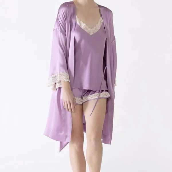 Silk Tank Top Lace Trim Lilac Silk Tank Top Lace Trim Lilac